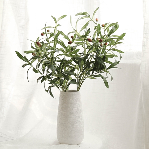 CÀNH OLIU GIẢ 10 NHÁNH 8 QUẢ HẰNG DECOR 90CM