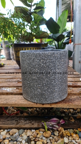 CHẬU XI MĂNG TRÒN ĐÁ MÀI ( 20CM,25CM,30CM)