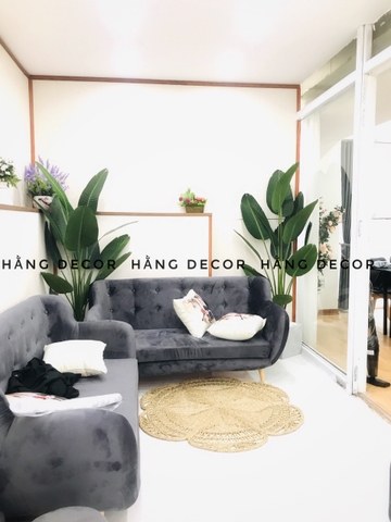 CÂY CHUỐI RẺ QUẠT TRANG TRÍ HẰNG DECOR 1M8(3 nhánh-12 lá)