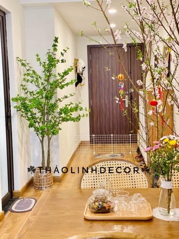 CÂY THẠCH NAM 2 THÂN NHỰA GIẢ TRANG TRÍ HẰNG DECOR(1M7)