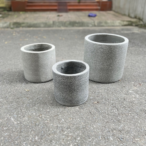CHẬU XI MĂNG TRÒN ĐÁ MÀI ( 20CM,25CM,30CM)