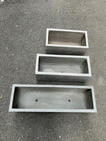 CHẬU XI MĂNG CHỮ NHẬT ĐÁ MÀI