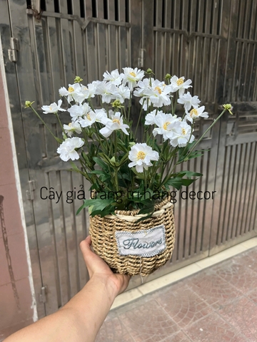 GIỎ HOA CÚC GIẢ TRANG TRÍ 40CM