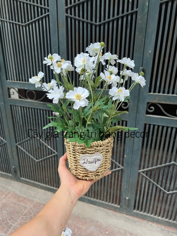 GIỎ HOA CÚC GIẢ TRANG TRÍ 40CM