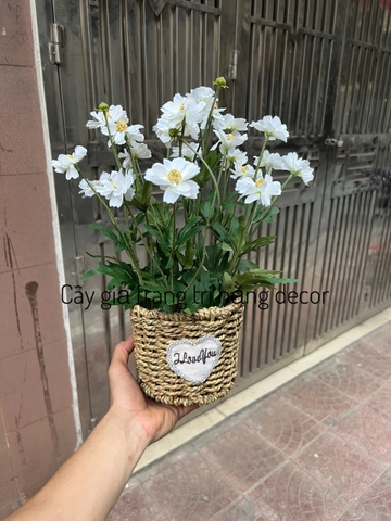 GIỎ HOA CÚC GIẢ TRANG TRÍ 40CM