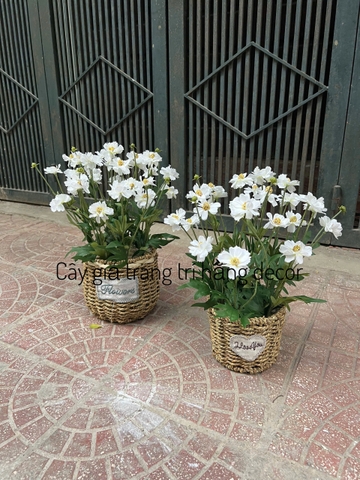 GIỎ HOA CÚC GIẢ TRANG TRÍ 40CM