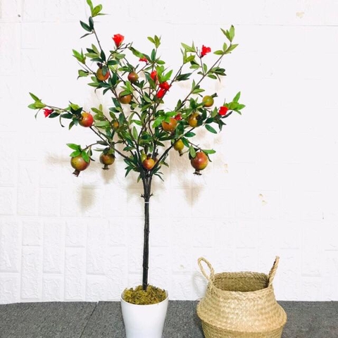 CÂY LỰU GIẢ TRANG TRÍ NỘI THẤT HẰNG DECOR 1M
