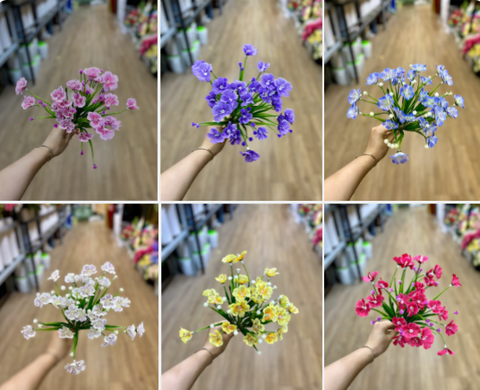 Cành hoa tóc tiên xẻ in 40cm