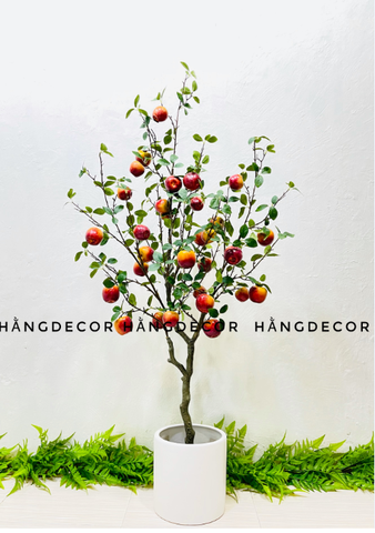 CÂY QUẢ TÁO GIẢ TRANG TRÍ HẰNG DECOR 1M4