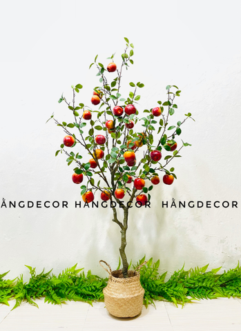 CÂY QUẢ TÁO GIẢ TRANG TRÍ HẰNG DECOR 1M4