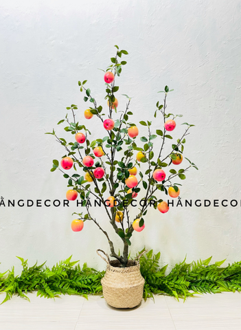 CÂY QUẢ TÁO GIẢ TRANG TRÍ HẰNG DECOR 1M4