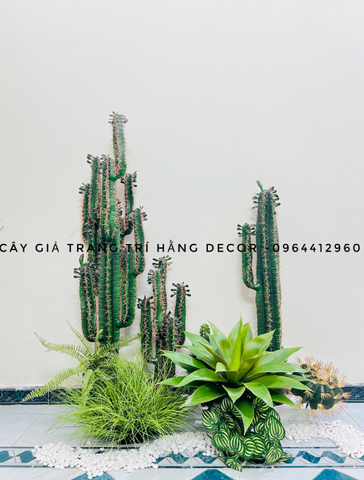 CÂY XƯƠNG RỒNG MÚI XANH GIẢ 4 TAY (1M55)