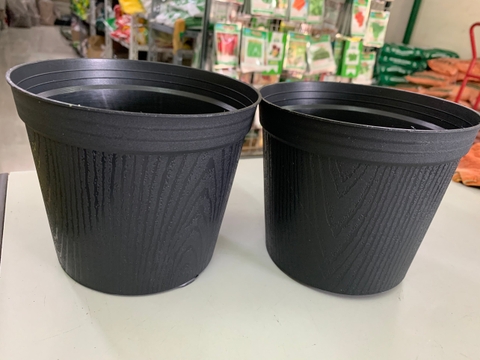 CHẬU NHỰA ĐEN - CHẬU NHỰA TRỒNG CÂY HẰNG DECOR( size 15-18cm)
