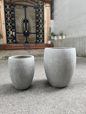 CHẬU XI MĂNG TRỨNG ĐẠI ĐÁ MÀI TRỒNG CÂY
