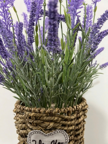 GIỏ hoa lavender tím giả 30cm