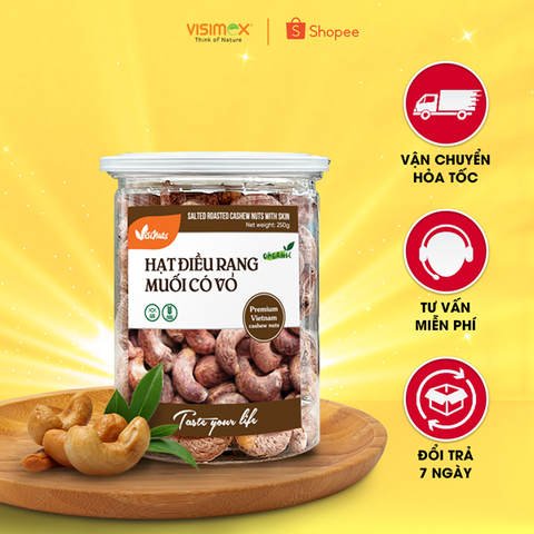 HẠT ĐIỀU RANG MUỐI CÓ VỎ