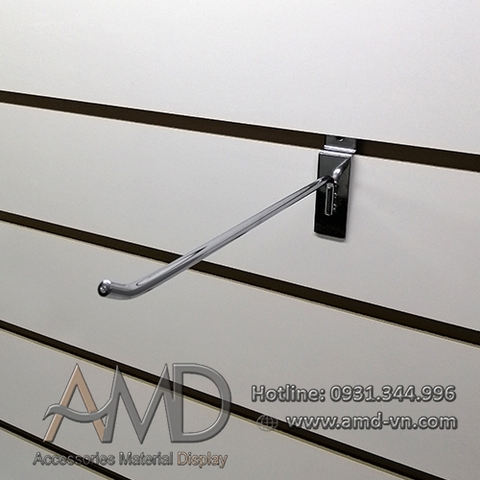 Móc đơn treo phụ kiện xiken cài tấm gỗ Slatwall AMD-H47/D34- MOCG