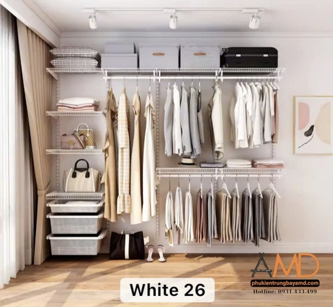 Kệ thanh ray Amd mặt kệ lưới ngang 2.4m x 2.1m