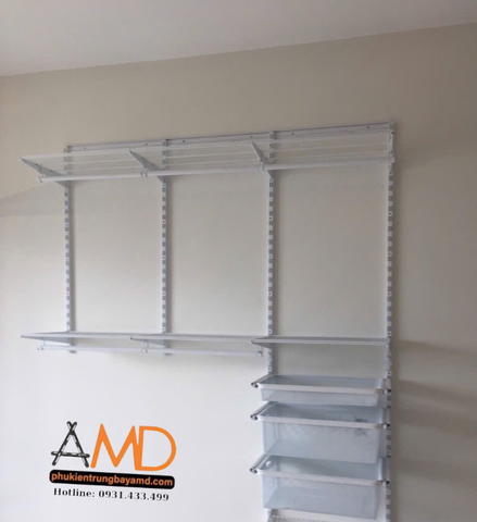 Kệ thanh ray Amd mặt kệ lưới ngang 1.8m x 2.4m