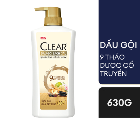 CLEAR Dầu Gội 9 Thảo Dược Cổ Truyền - chai 630g