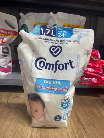 COMFORT Nước xả Mềm Vải Dịu Nhẹ Thơm Hương Phấn - túi 1.7L
