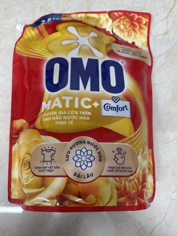 OMO Nước Giặt Máy giặt Cửa Trên Tinh Dầu Nước Hoa Tinh Tế - Túi 2.8kg