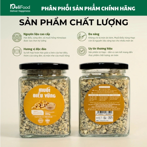 Muối điều vừng HAPI - Lọ thủy tinh 220g