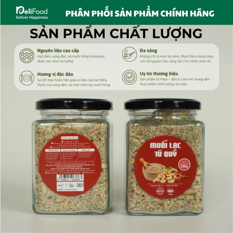 Muối lạc tứ quý HAPI - Lọ thủy tinh 220g