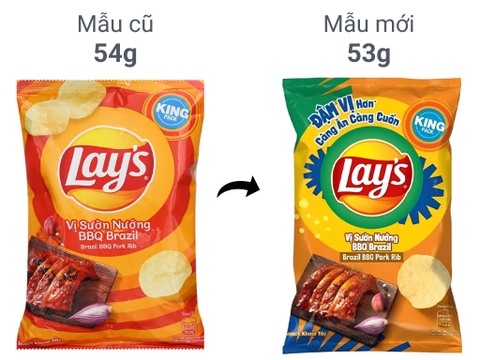 Bim bim Lay's vị sườn nướng BBQ Brazil - Gói 53g