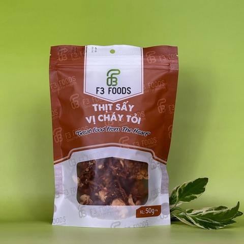 Thịt sấy vị cháy tỏi F3 Food - gói 50g