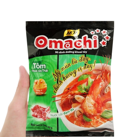 Lốc 5 gói Mì khoai tây Omachi hải sản chua cay - Túi 400g (5*80g)
