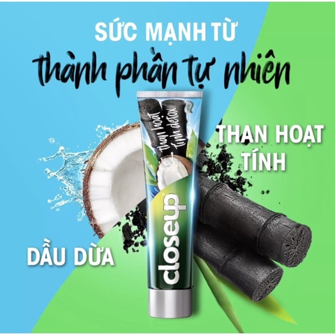 CLOSEUP Kem đánh răng Detox Trắng Răng Than Hoạt Tính - hộp 180g