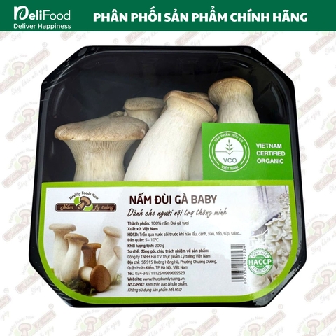 Nấm Đùi Gà Baby sạch Lý Tưởng - khay 200G