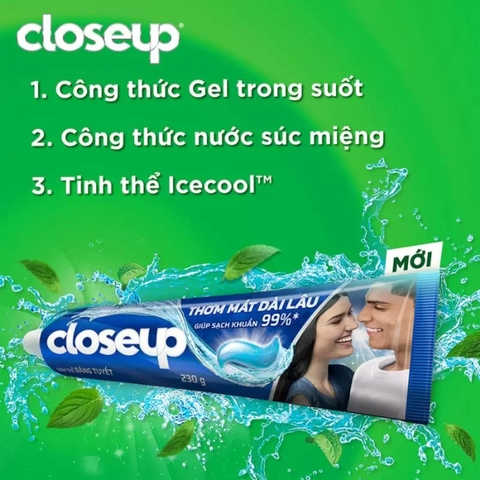 CLOSEUP Kem đánh răng Tinh Thể Băng Tuyết - Tuýp 180g