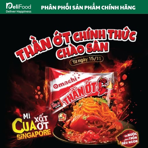 Mì Omachi Thần Ớt Vị Cua Xốt Ớt - Gói 126gr