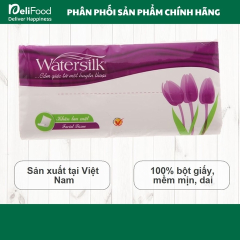 Khăn lau mặt Watersilk Hoa tulip 250 tờ/gói