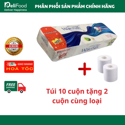 Giấy vệ sinh Water Silk không lõi - Túi 10 cuộn