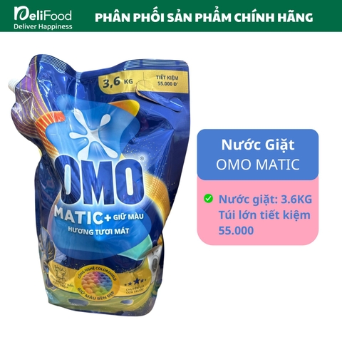 OMO nước giặt MG giữ màu cửa trước hương tươi mát - túi 3,6 kg