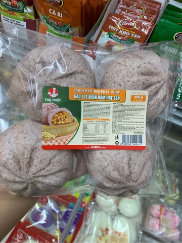 Bánh bao Thọ Phát chay gạo lứt nhân nấm hạt sen - túi 400g