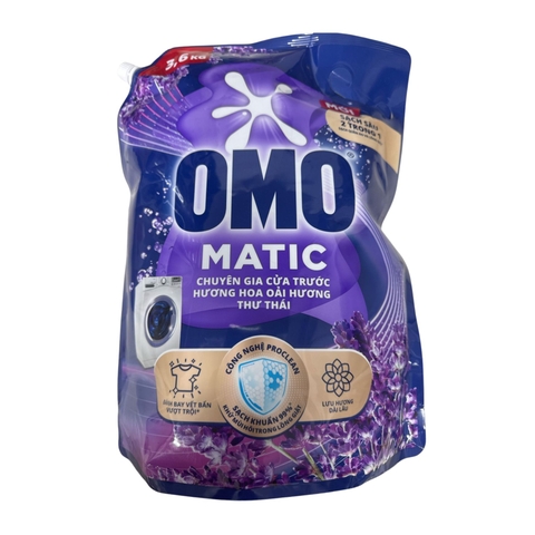 OMO NướcGiặt MG CửaTrước H.Hoa Oải Hương Thư Thái 3.6kg