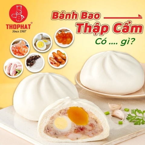 Bánh bao thập cẩm Thọ Phát 2 trứng cút - túi 560g