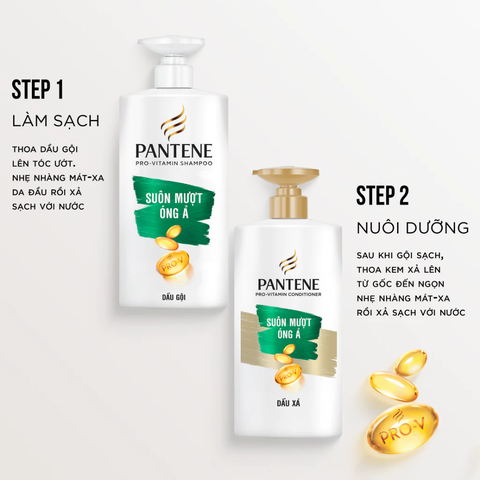 Pantene Dầu gội Suôn Mượt Óng Ả - chai 300ml