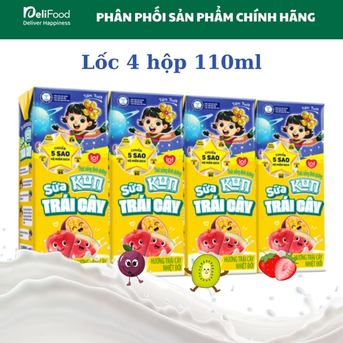 Sữa trái cây Kun nhiệt đới - Hộp 110ml