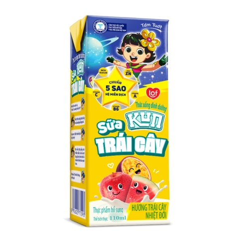 Sữa trái cây Kun nhiệt đới - Hộp 110ml