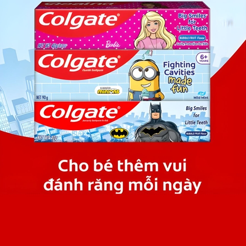 Colgate KĐR trẻ em barbie/siêu nhân -  Hộp 40g