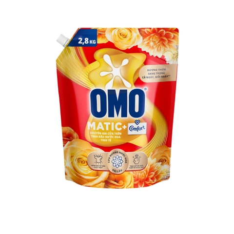 OMO Nước Giặt Máy giặt Cửa Trên Tinh Dầu Nước Hoa Tinh Tế - Túi 2.8kg