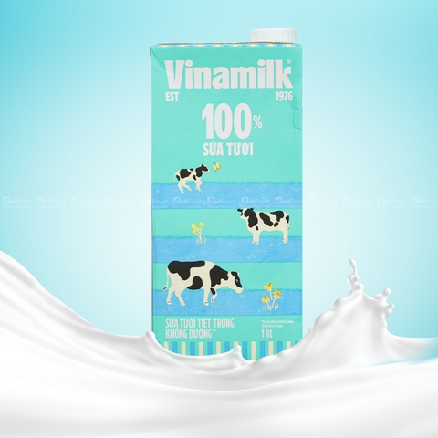 SỮA TƯƠI VINAMILK 100% KHÔNG ĐƯỜNG  - 1 Lít