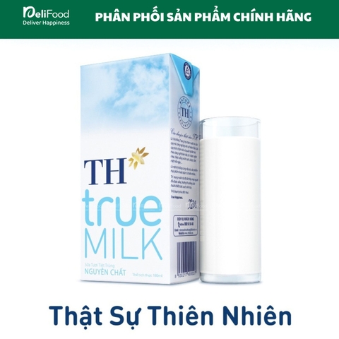Sữa Tươi Tiệt Trùng TH Truemilk Nguyên Chất - Hộp 180ml