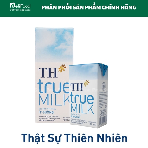 Sữa tươi tiệt trùng TH Truemilk ít đường  - Hộp 110ml