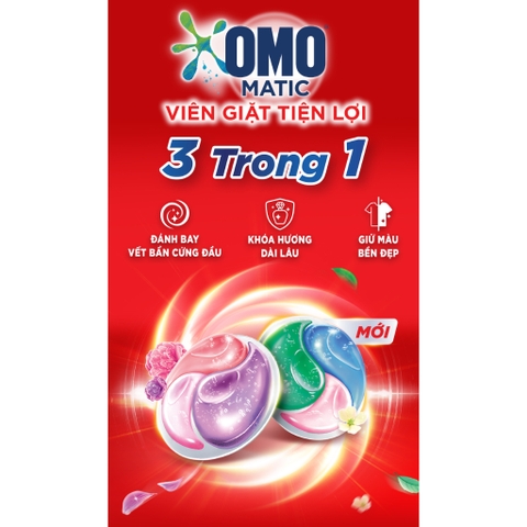 OMO Viên Giặt 3trong1 Hương Tươi Mát - Túi 315g